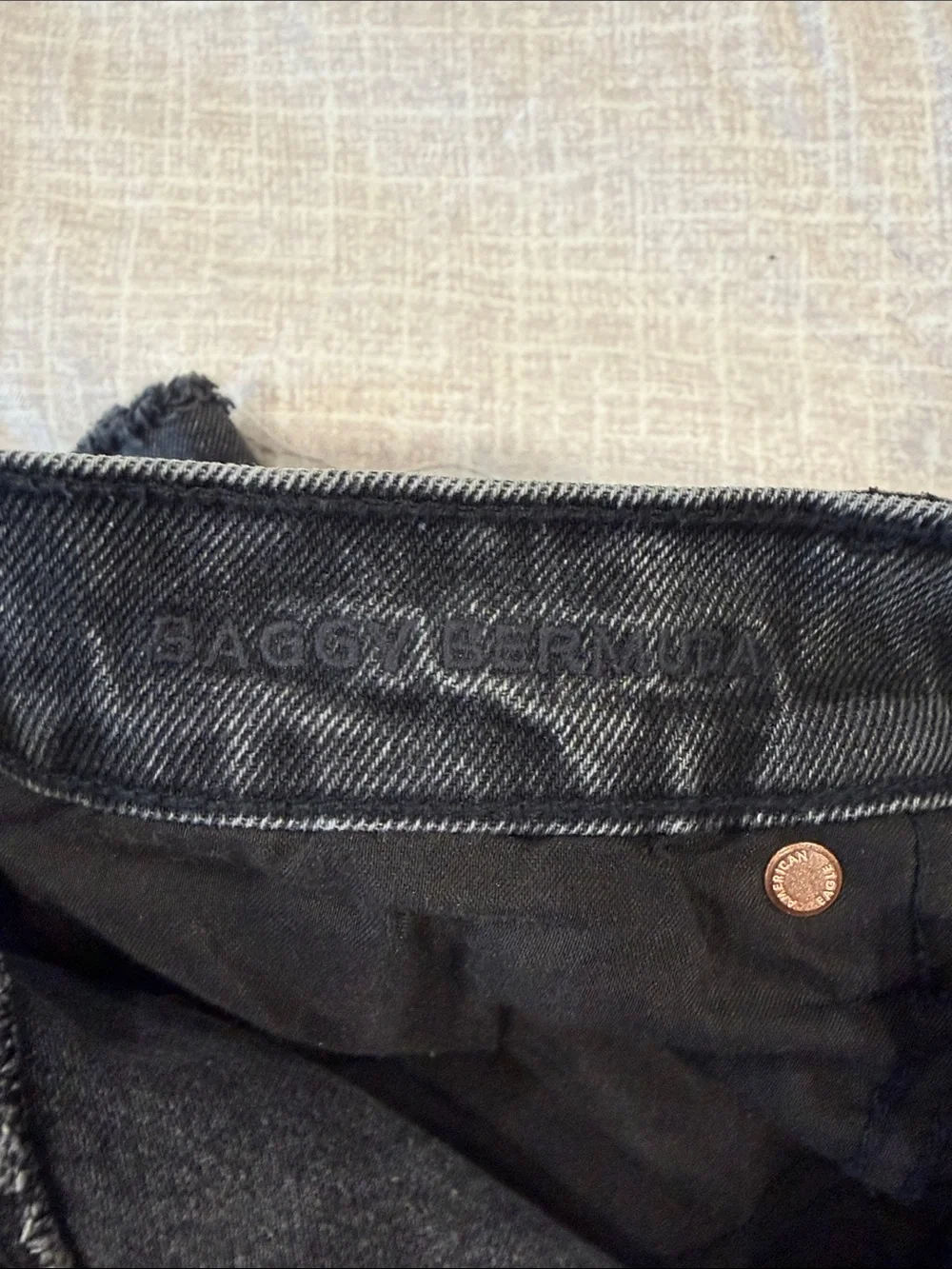 American Eagle Outfitters Black Stretch Denim Baggy Bermuda sz 8